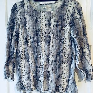 Snake Skin Patterned Silk Top